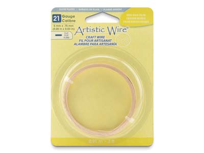 Beadalon Artistic Wire, StÄrke 21, Flach, 5 mm X 0,75 mm, RosÉgoldene Farbe, 0,91 m - Standard Bild - 1