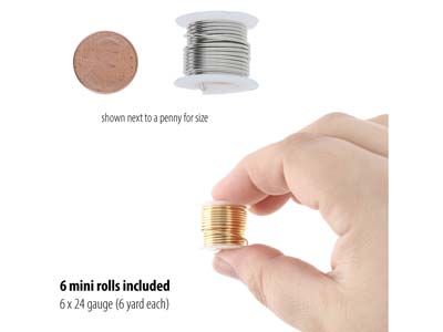 Kupferdrahtfil Halbhart Anlaufgeschützt 0,43 Mm, Farbassortiment, 6 Spulen À 5,48 M - Standard Bild - 4