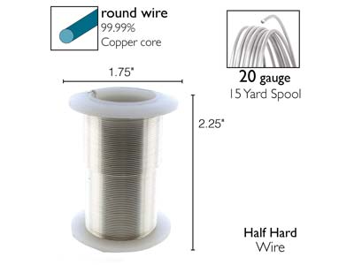 Kupferdraht Halbhart Anti-anlaufen Silberfarben, 0,80 Mm, 13,70 M Rolle - Standard Bild - 2