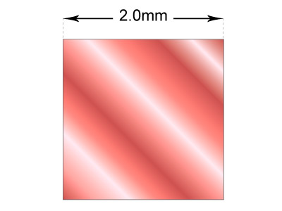 Vierkantdraht Aus Kupfer, Komplett Ausgeglüht, 2 mm x 3 m - Standard Bild - 2