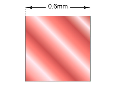 Vierkantdraht Aus Kupfer, 0,6 mm x 7,5 m, Komplett Ausgeglüht - Standard Bild - 2