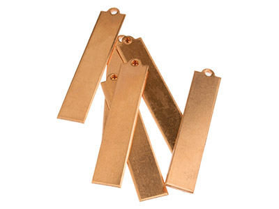 Kupferrohling, Identitätsanhänger Rechteck 40 X 8 Mm, Packung Zu 6