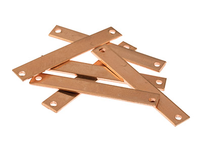 Kupferrohling, Identitätsplatte Durchbohrt, 40 X 6 Mm, Packung Zu 6
