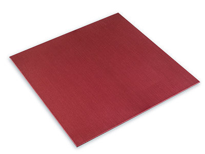 Eloxiertes, Rot Gefärbtes Aluminiumblech, 100x 100x 0,7mm