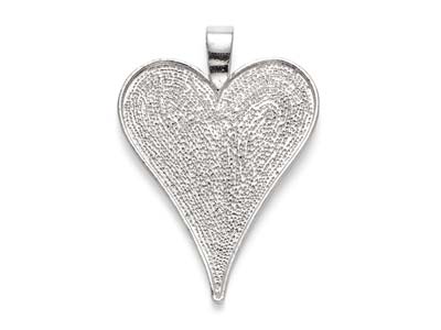 Sil Pltd Pndnt Bezel Heart Medium - Standard Bild - 1