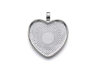 Sil Pltd Pndnt Bezel Heart Small - Standard Bild - 1