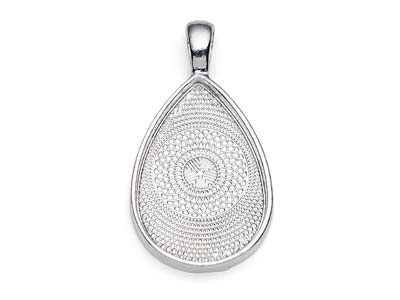 Sil Pltd Pndnt Bezel Teardrop Medium