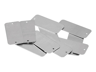 Aluminium Unbearbeitetes Stück, Verbinderstück Rechteckige Platte 41 X21 Mm, Impressart, Packung Zu 9 - Standard Bild - 2
