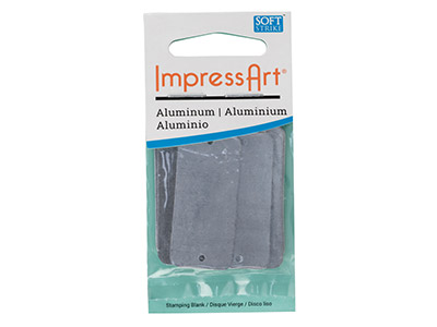 Aluminium Unbearbeitetes Stück, Verbinderstück Rechteckige Platte 41 X21 Mm, Impressart, Packung Zu 9 - Standard Bild - 3