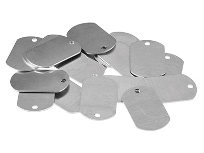 Aluminium Rohling, Identitätsmarke,1 Loch, 31,80 X 20 Mm, Impressart, Packung Zu 13 - Standard Bild - 2