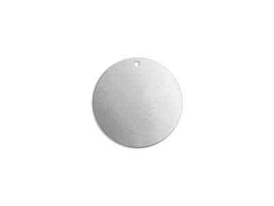 Unbearbeitetes Aluminiumstück, Runder Gebohrter Rohling Mit 1 Loch, 19mm, Impressart, Packung Zu 15