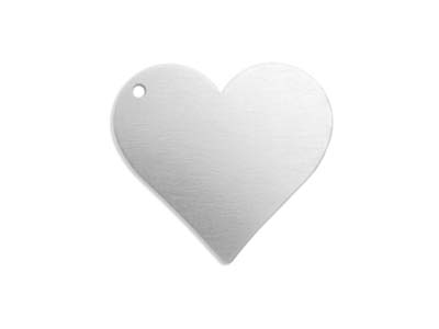 Unbearbeitetes Stück Aluminium, Durchbohrtes Herz 1 Loch, 19 Mm, Impressart, Packung Zu 15
