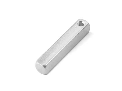 Aluminium Rohling, Rechteckiger3d Stab Mit 1 Loch, 38 X 6 X 6 Mm, Impressart, Packung Zu 4 38x6mm, Bohrloch Oben, 4er-pack