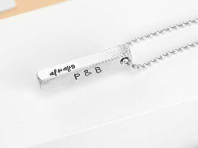 Aluminium Rohling, Rechteckiger3d Stab Mit 1 Loch, 38 X 6 X 6 Mm, Impressart, Packung Zu 4 38 x 6 mm, Bohrloch Oben, 4er-pack - Standard Bild - 2