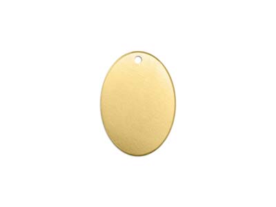Flan Messing, Ovaler Flan Gebohrt 19x 12 Mm, Impressart, Packung Zu 9