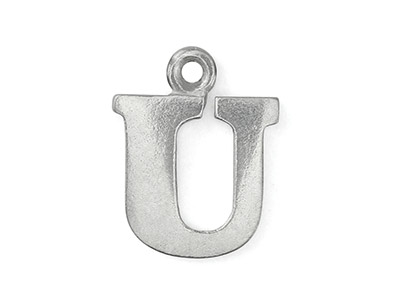 Impressart Pewter U Letter Charm 19.1x1.3mm Sb - Standard Bild - 1