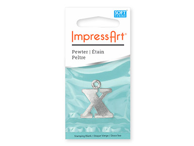 Impressart Pewter X Letter Charm 19.1x1.3mm Sb - Standard Bild - 2