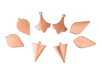 Kupferblanks, Sortiment Tropfenformen, Beutel Mit 8 Stück
