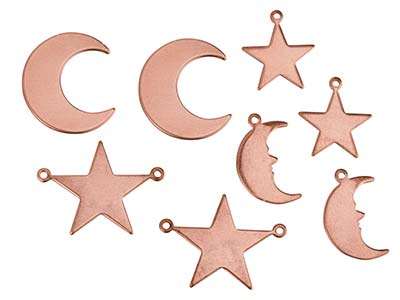 Copper Blanks Mixed Set, Night Sky Shapes