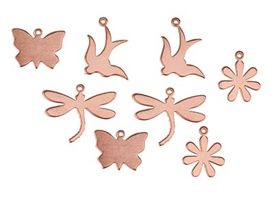 Copper Blanks Mixed Set, Nature Theme Shapes