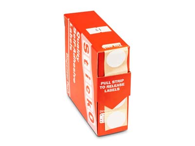 Round Adhesive Pricing Labels, White, Box Of 1000, 19mm - Standard Bild - 2