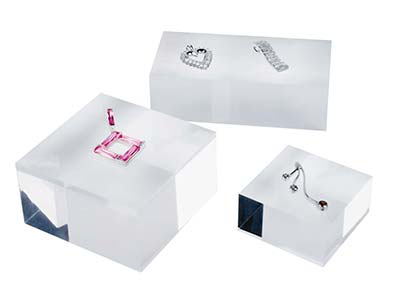 Schmuckdisplay, Block Klein, Transparentes Acryl - Standard Bild - 2