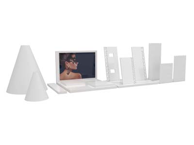 Halskettenständer Basis Kleines Modell, Acryl Weiß Glänzend - Standard Bild - 5
