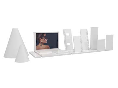 Weiß Glänzender Acryl-displaysockel Mittel - Standard Bild - 2