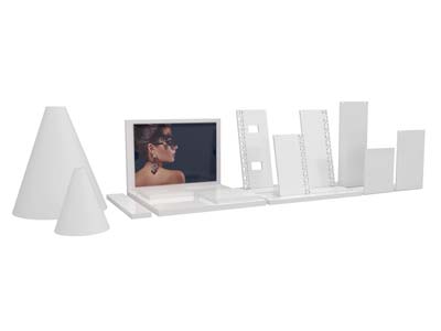 Weiß Glänzendes Acryl-halsketten-display Klein - Standard Bild - 3