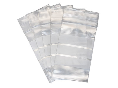 Durchsichtige Plastikbeutel Mit Beschreibbaren Streifen, 35x60mm, Wiederverschliebar, 100stück