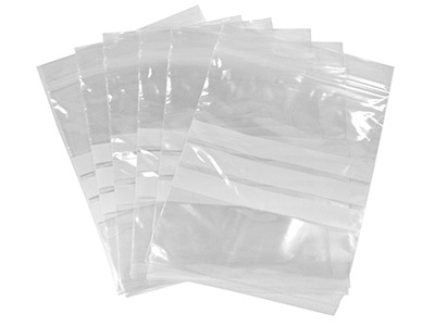 Zip-sachets, 85 X 105 Mm, Kunststoff Mit Weien Bändern, Sachet Mit 100 Stück 85x105mm