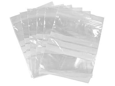 Wiederverschließbare Plastikbeutel Mit Beschreibbarem Streifen, Durchsichtig, 100er-pack, 125 x 190 mm - Standard Bild - 1