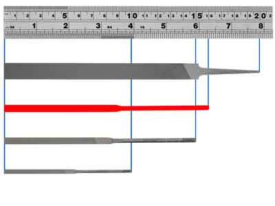 Nadelfeile Pfeiler / Flach Nr. 2401, 160 MM G0, Vallorbe - Standard Bild - 4