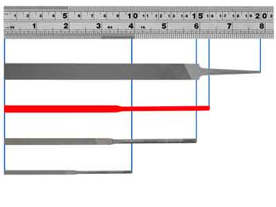 Vierkant-nadel-feile Nr. 2408, 160 MM G2, Vallorbe - Standard Bild - 3