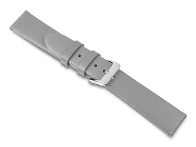 Uhrenarmband Aus Grauem Kalbsleder,20 MM - Standard Bild - 2
