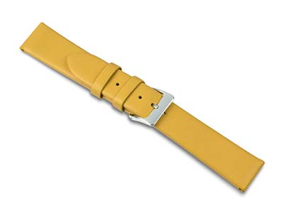 Uhrenarmband Aus Gelbem Kalbsleder,18 MM