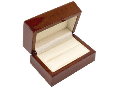 Schatulle Für 2 Ringe, Mahagonifarbenes Holz - Standard Bild - 2