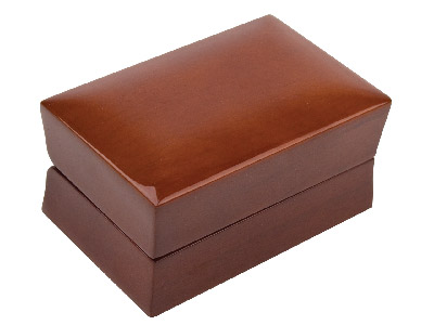 Schatulle Für 2 Ringe, Mahagonifarbenes Holz - Standard Bild - 3