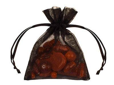 Tasche 7,6 X 10 Cm, Schwarzes Organza, 6er-pack - Standard Bild - 2