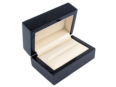 Schmuckkästchen Für 2 Ringe, Schwarzes Holz - Standard Bild - 2
