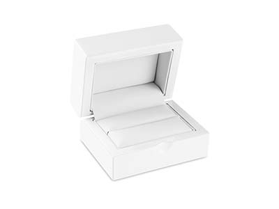 White Wooden Double Ring Box - Standard Bild - 1