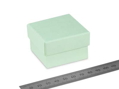 Schmuckkästchen Für Ringe, Aus Pastellgrünem Karton - Standard Bild - 3