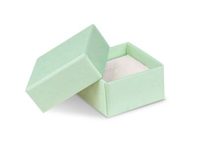 Pastellgrünes Ohrringetui/kleine Universalschachtel Aus Karton - Standard Bild - 1