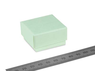 Pastellgrünes Ohrringetui/kleine Universalschachtel Aus Karton - Standard Bild - 3