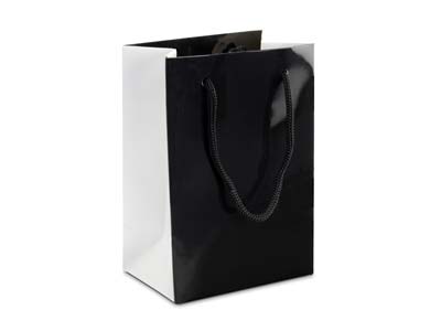 Black Monochrome Gift Bag Small Pk 10 - Standard Bild - 1