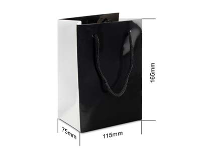 Black Monochrome Gift Bag Small Pk 10 - Standard Bild - 3