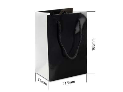 Geschenktasche Klein, Einfarbig Schwarz, 10er-pack - Standard Bild - 3