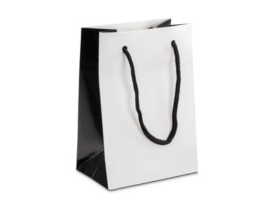 White Monochrome Gift Bag Small Pk 10