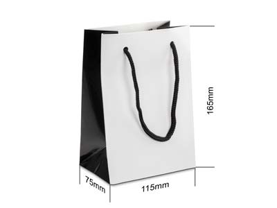White Monochrome Gift Bag Small Pk 10 - Standard Bild - 3