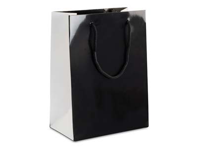 Black Monochrome Gift Bag Medium Pk 10